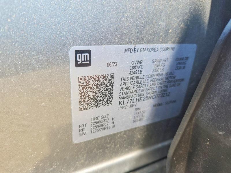 2024 Chevrolet Trax მანქანა იყიდება აუქციონზე, vin: KL77LHE25RC073212, აუქციონის ნომერი: 60407936