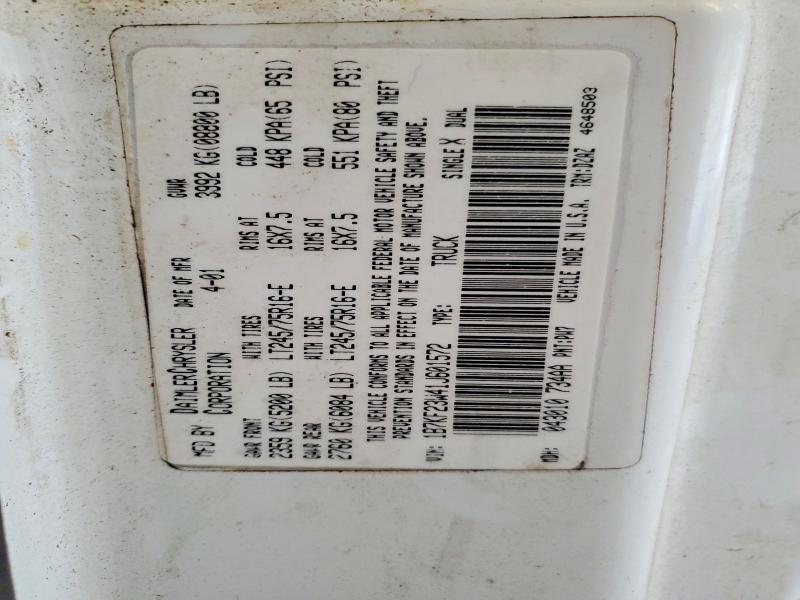 2001 Dodge Ram 2500 მანქანა იყიდება აუქციონზე, vin: 1B7KF23W41J601572, აუქციონის ნომერი: 62717136