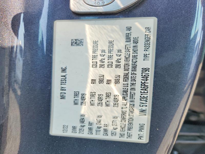 Aukcja sprzedaży 2023 Tesla Model 3, vin: 5YJ3E1EA6PF446798, numer aukcji: 62210876