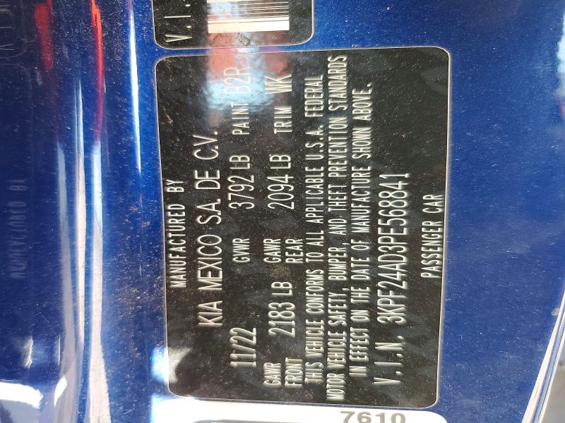 59895616 :رقم المزاد ، 3KPF24AD3PE568841 vin ، 2023 Kia Forte مزاد بيع