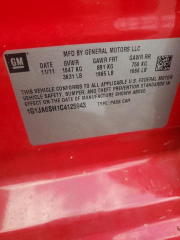 2012 Chevrolet Sonic მანქანა იყიდება აუქციონზე, vin: 1G1JA6SH1C4125943, აუქციონის ნომერი: 61364906