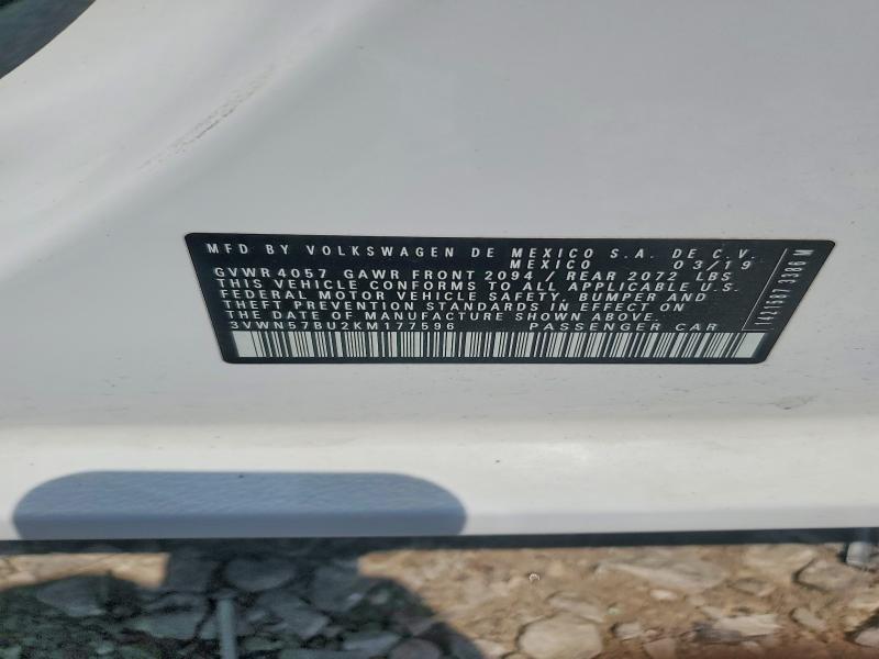 Aukcja sprzedaży 2019 Volkswagen Jetta, vin: 3VWN57BU2KM177596, numer aukcji: 73343975