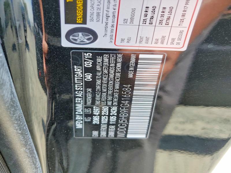 Aukcja sprzedaży 2015 Mercedes-benz C, vin: WDDGJ5HB9FG416584, numer aukcji: 61587836