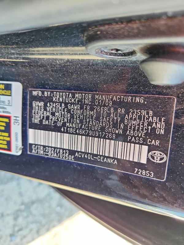 Aukcja sprzedaży 2009 Toyota Camry, vin: 4T1BE46K79U917268, numer aukcji: 59570826