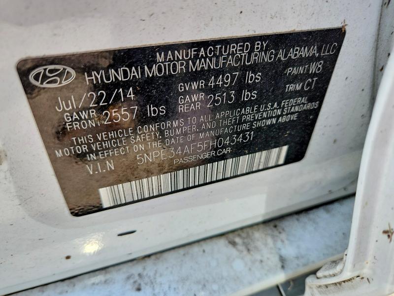 2015 Hyundai Sonata მანქანა იყიდება აუქციონზე, vin: 5NPE34AF5FH043431, აუქციონის ნომერი: 59401606