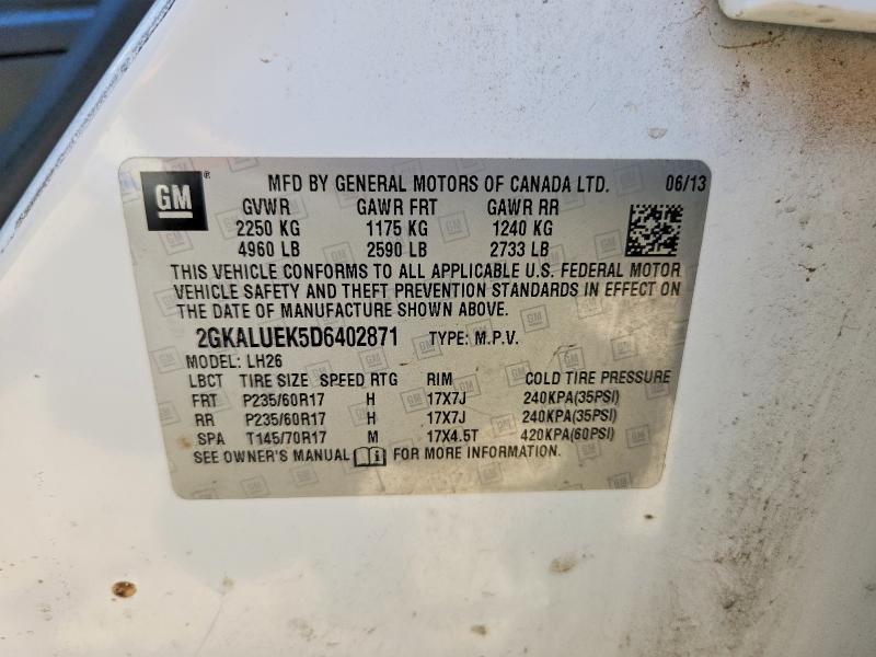 Продажа на аукционе авто 2013 Gmc Terrain, vin: 2GKALUEK5D6402871, номер лота: 60427106