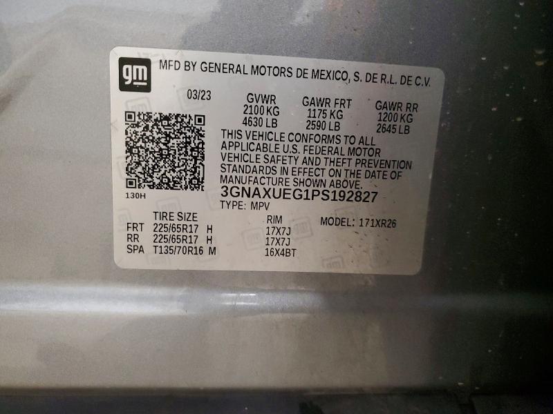 Продаж на аукціоні авто 2023 Chevrolet Equinox, vin: 3GNAXUEG1PS192827, номер лоту: 61509646