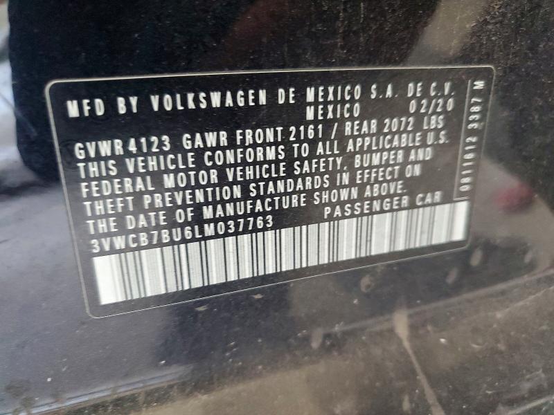 59978276 :رقم المزاد ، 3VWCB7BU6LM037763 vin ، 2020 Volkswagen Jetta مزاد بيع