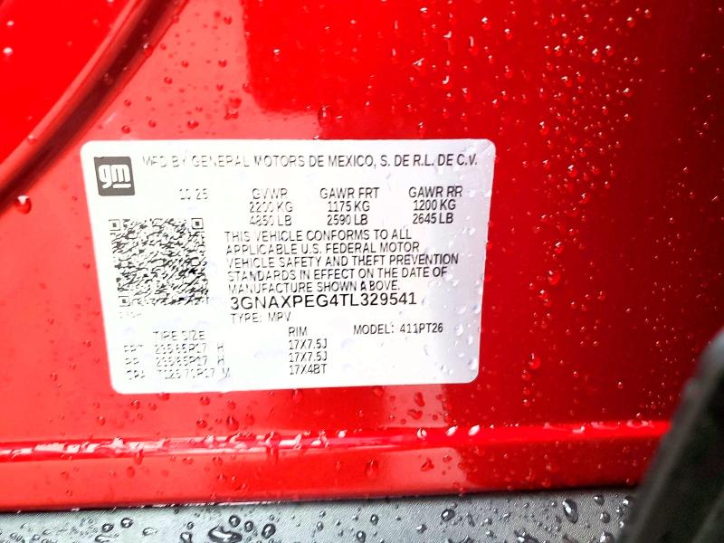 Продажа на аукционе авто 2026 Chevrolet Equinox, vin: 3GNAXPEG4TL329541, номер лота: 62507786
