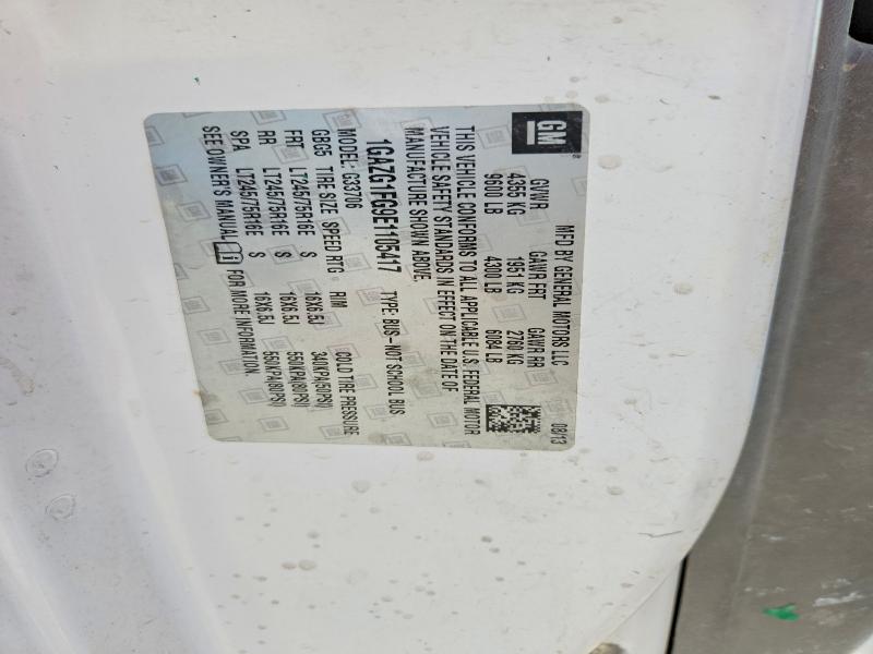 76292835 :رقم المزاد ، 1GAZG1FG9E1105417 vin ، 2014 Chevrolet Express G3500 مزاد بيع