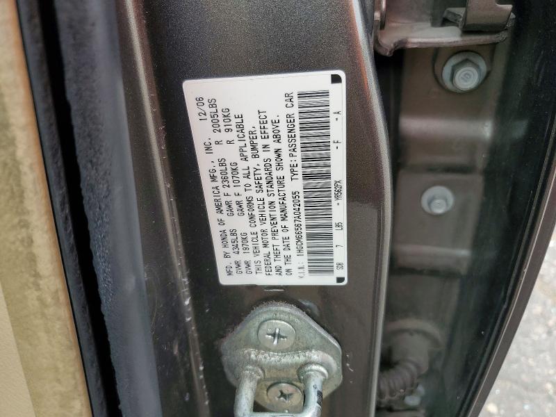 Aukcja sprzedaży 2007 Honda Accord, vin: 1HGCM66567A042055, numer aukcji: 61965196