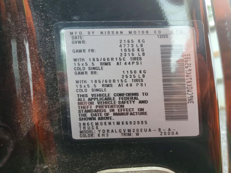 62224306 :رقم المزاد ، 3N6CM0KN1MK692985 vin ، 2021 Nissan Nv200 مزاد بيع