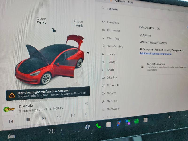 59618816 :رقم المزاد ، 5YJ3E1EA6PF449877 vin ، 2023 Tesla Model 3 مزاد بيع