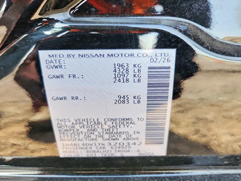 2026 Nissan Altima მანქანა იყიდება აუქციონზე, vin: 1N4BL4DV1TN320342, აუქციონის ნომერი: 62663796