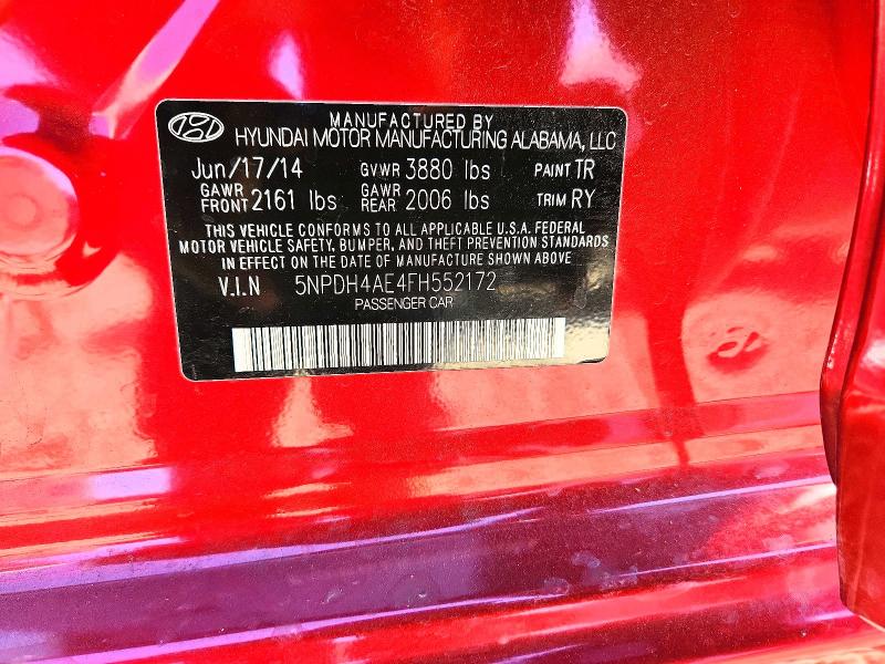 2015 Hyundai Elantra მანქანა იყიდება აუქციონზე, vin: 5NPDH4AE4FH552172, აუქციონის ნომერი: 60032396