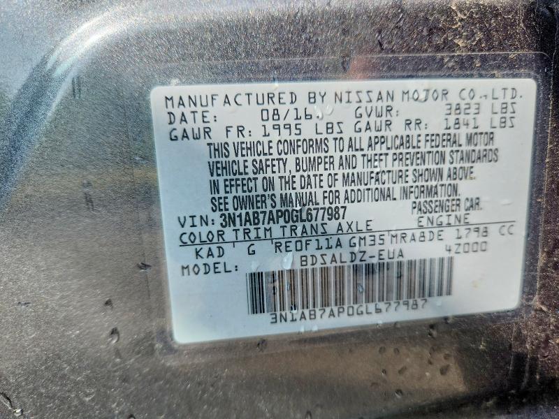 Продаж на аукціоні авто 2016 Nissan Sentra, vin: 3N1AB7AP0GL677987, номер лоту: 61434406