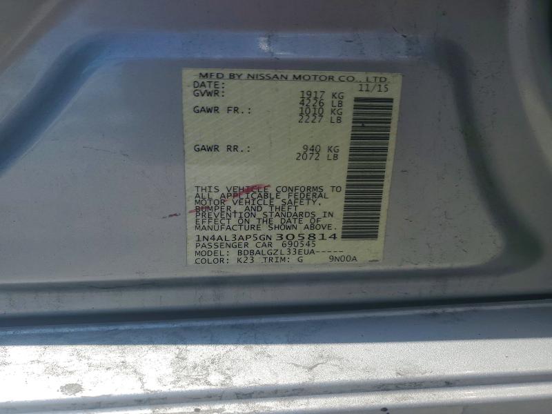 Aukcja sprzedaży 2016 Nissan Altima, vin: 1N4AL3AP5GN305814, numer aukcji: 61133516