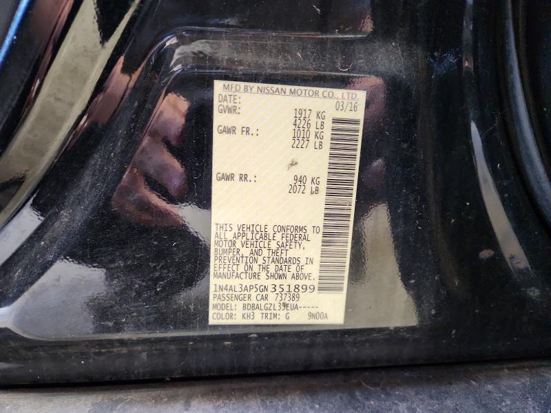 60711256 :رقم المزاد ، 1N4AL3AP5GN351899 vin ، 2016 Nissan Altima مزاد بيع