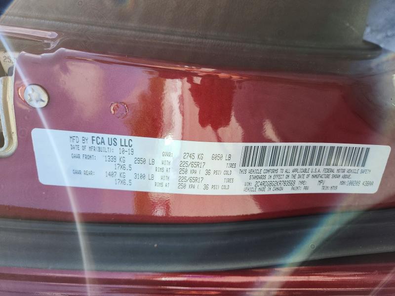 Aukcja sprzedaży 2019 Dodge Grand Caravan, vin: 2C4RDGBG2KR783569, numer aukcji: 61962216