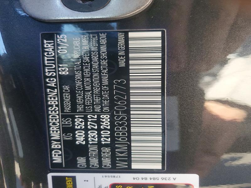 Auction sale of the 2025 Mercedes-benz Cle, vin: W1KMJ6BB3SF062773, lot number: 62832726