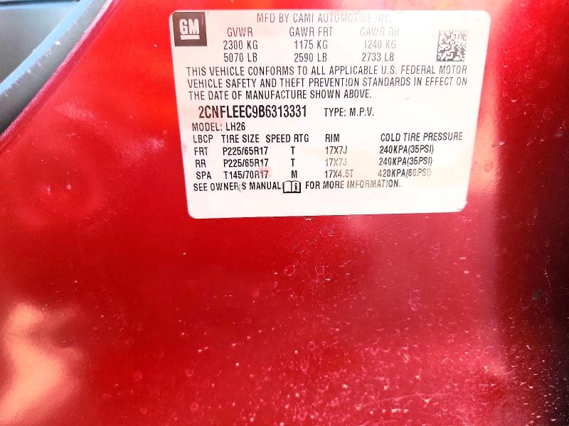 Продаж на аукціоні авто 2011 Chevrolet Equinox, vin: 2CNFLEEC9B6313331, номер лоту: 59919396