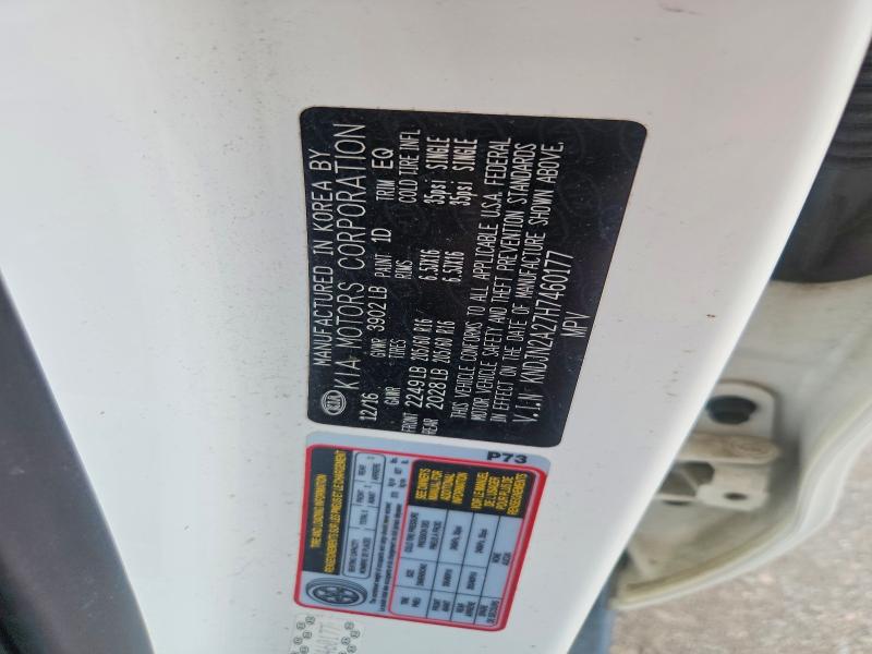 59735276 :رقم المزاد ، KNDJN2A27H7460177 vin ، 2017 Kia Soul مزاد بيع