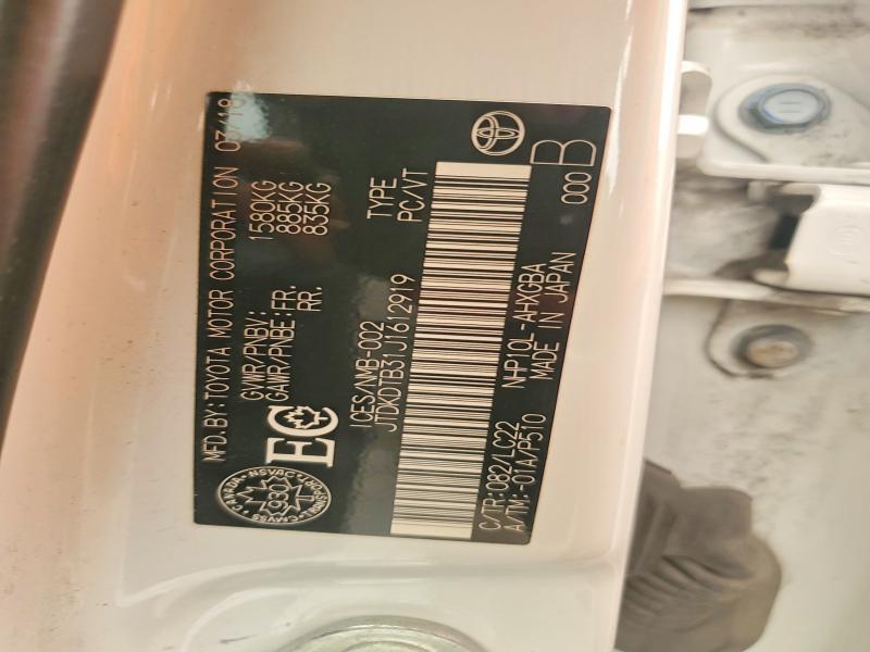 2018 Toyota Prius C მანქანა იყიდება აუქციონზე, vin: JTDKDTB31J1612919, აუქციონის ნომერი: 60938136