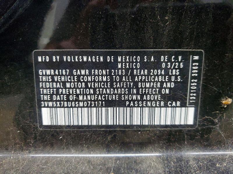 Продаж на аукціоні авто 2025 Volkswagen Jetta, vin: 3VW5X7BU6SM073171, номер лоту: 59779546