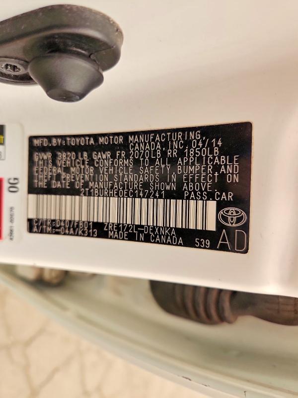 2014 Toyota Corolla მანქანა იყიდება აუქციონზე, vin: 2T1BURHE0EC147241, აუქციონის ნომერი: 61295736