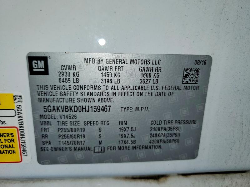 Продаж на аукціоні авто 2017 Buick Enclave, vin: 5GAKVBKD0HJ159467, номер лоту: 61118226