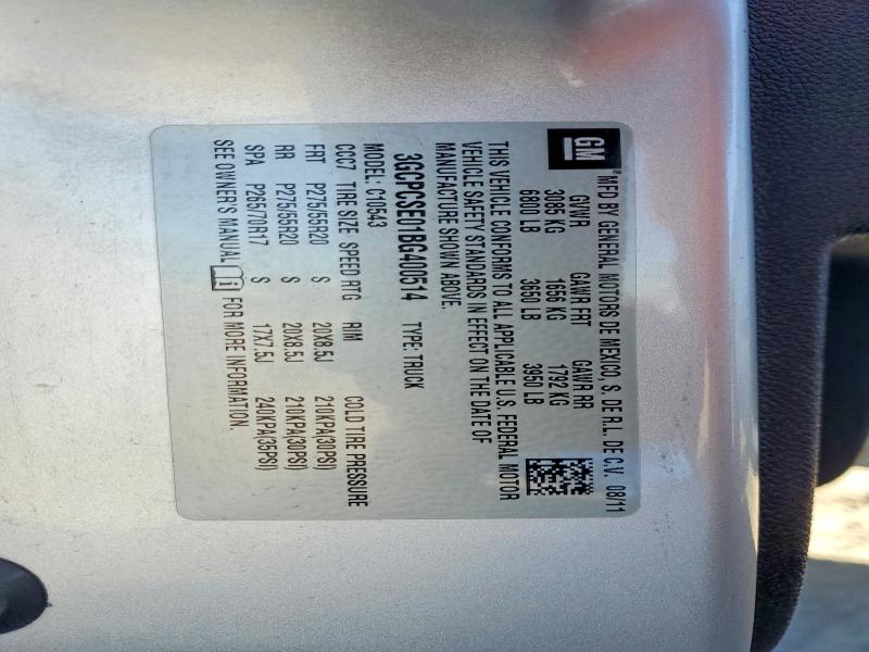 Продаж на аукціоні авто 2011 Chevrolet Silverado, vin: 3GCPCSE01BG400514, номер лоту: 61185676