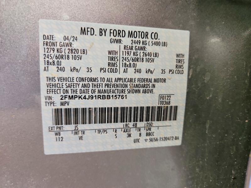 Aukcja sprzedaży 2024 Ford Edge, vin: 2FMPK4J91RBB15761, numer aukcji: 60600486