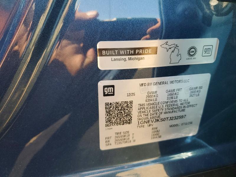 62513756 :رقم المزاد ، 1GNEVJKS0TJ232597 vin ، 2026 Chevrolet Traverse مزاد بيع