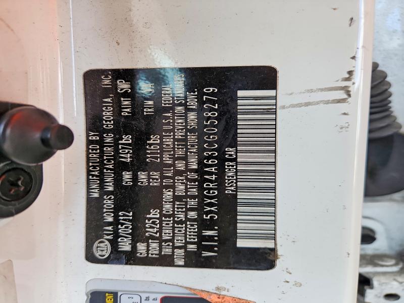 61926976 :رقم المزاد ، 5XXGR4A63CG058279 vin ، 2012 Kia Optima مزاد بيع