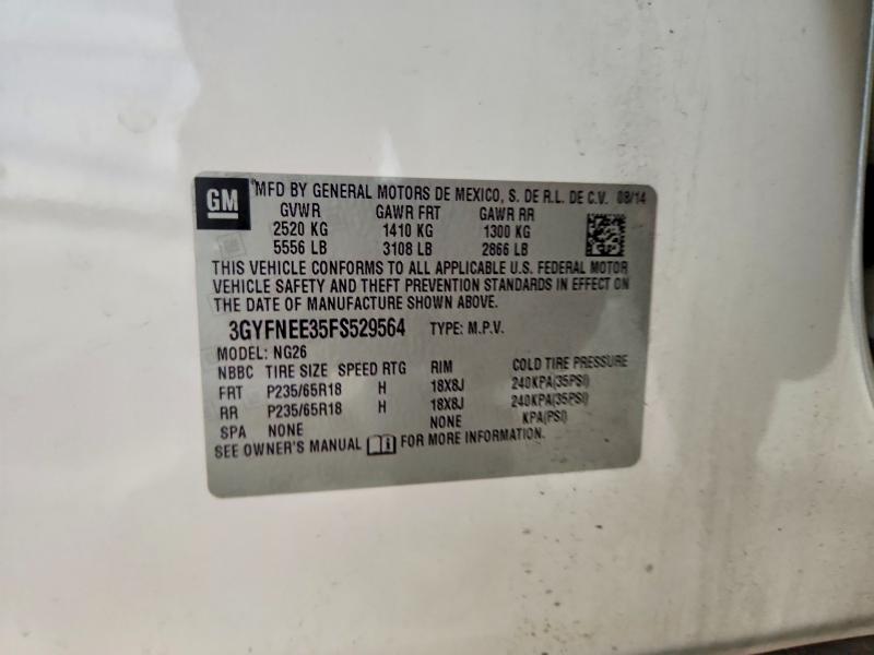 61003676 :رقم المزاد ، 3GYFNEE35FS529564 vin ، 2015 Cadillac Srx مزاد بيع