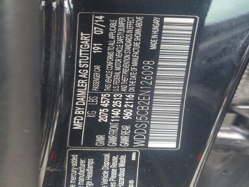 63037886 :رقم المزاد ، WDDSJ5CB2EN126098 vin ، 2014 Mercedes-benz Cla مزاد بيع