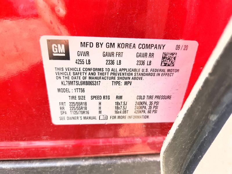 2021 Chevrolet Trailblazer მანქანა იყიდება აუქციონზე, vin: KL79MTSL6MB065317, აუქციონის ნომერი: 60646036