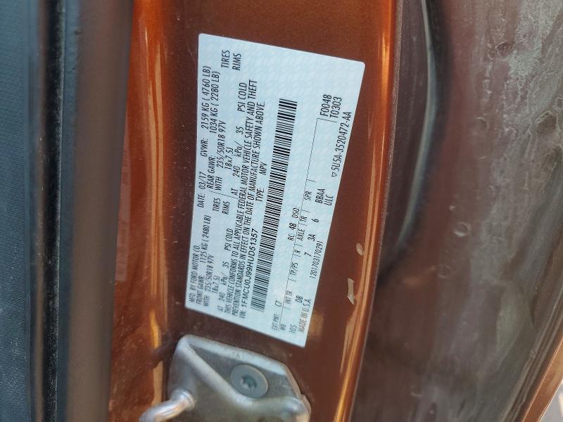 Продажа на аукционе авто 2017 Ford Escape, vin: 1FMCU0J99HUD51357, номер лота: 60381686