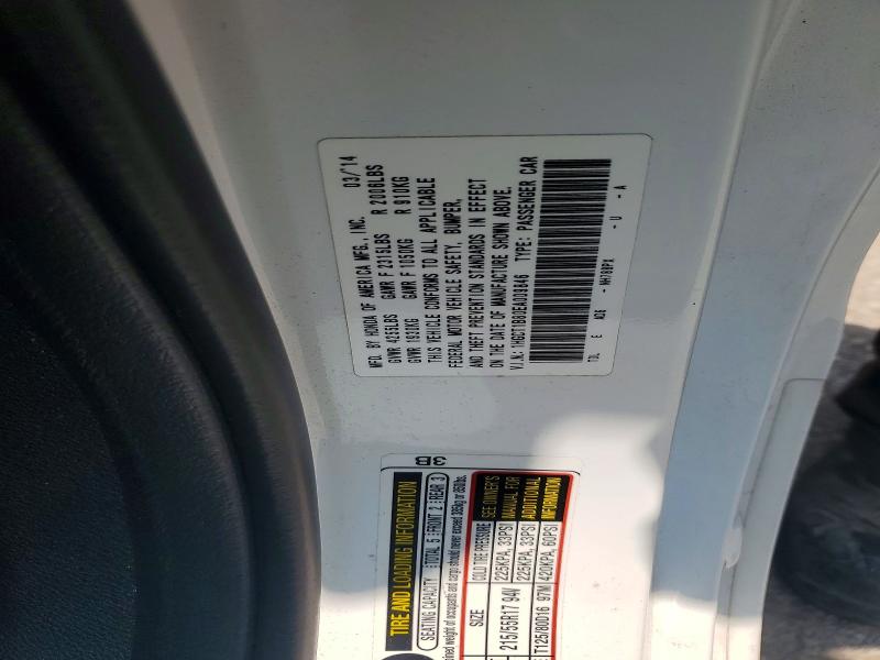 Продаж на аукціоні авто 2014 Honda Accord, vin: 1HGCT1B80EA009846, номер лоту: 61596436