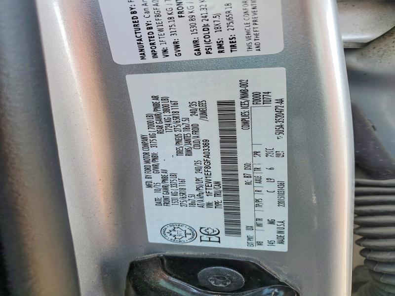 2016 Ford F150 მანქანა იყიდება აუქციონზე, vin: 1FTEW1EF8GFA03369, აუქციონის ნომერი: 60943356