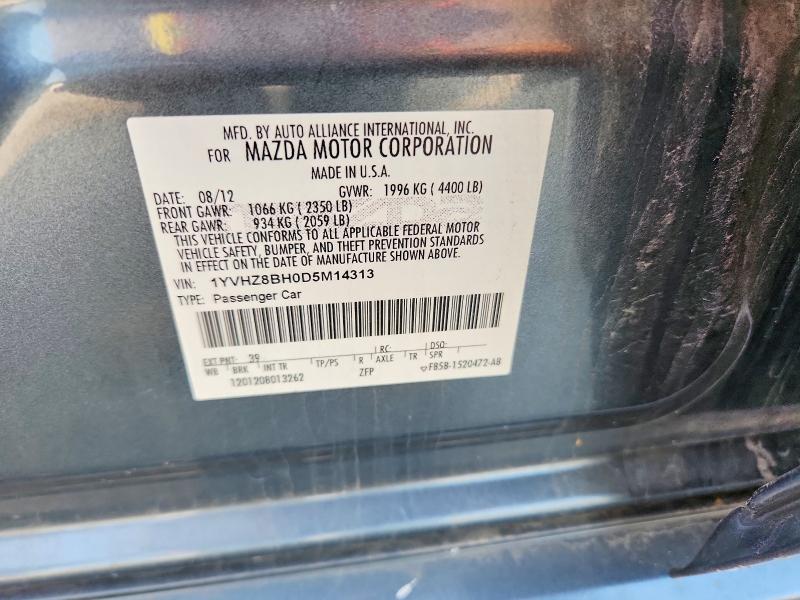 Aukcja sprzedaży 2013 Mazda 6, vin: 1YVHZ8BH0D5M14313, numer aukcji: 62998506