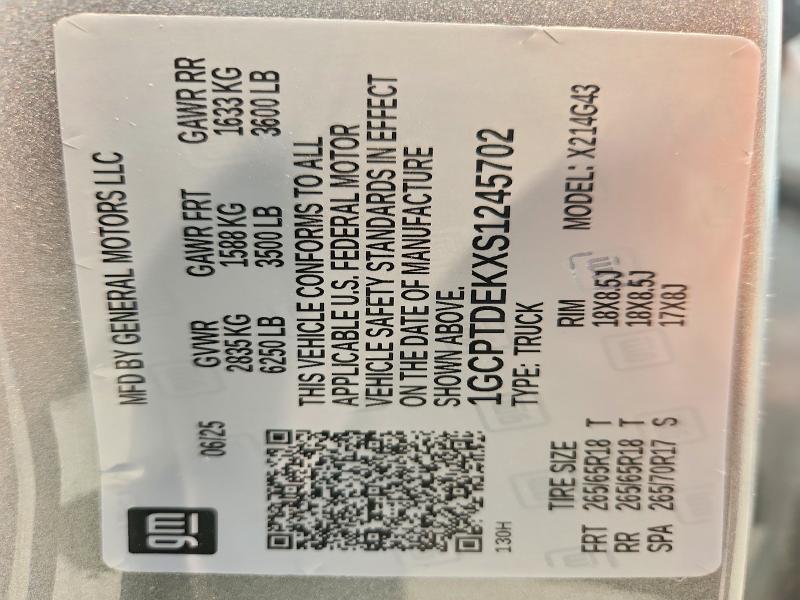 Продаж на аукціоні авто 2025 Chevrolet Colorado, vin: 1GCPTDEKXS1245702, номер лоту: 57619806