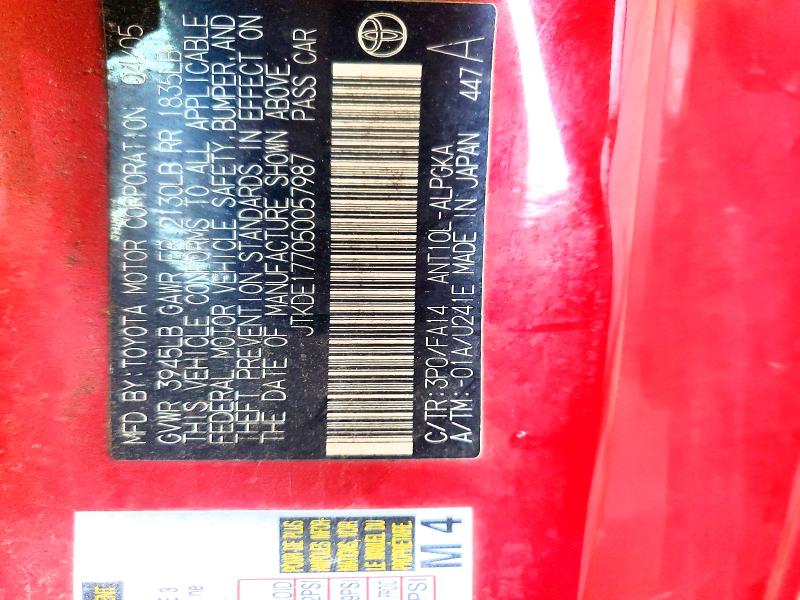 Aukcja sprzedaży 2005 Scion Tc, vin: JTKDE177050057987, numer aukcji: 61634776