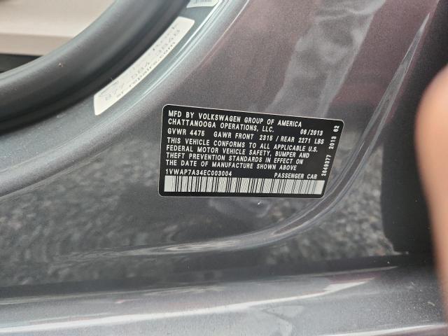 59338176 :رقم المزاد ، 1VWAP7A34EC003004 vin ، 2014 Volkswagen Passat مزاد بيع