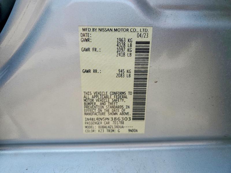 61546886 :رقم المزاد ، 1N4BL4DV5PN386303 vin ، 2023 Nissan Altima مزاد بيع