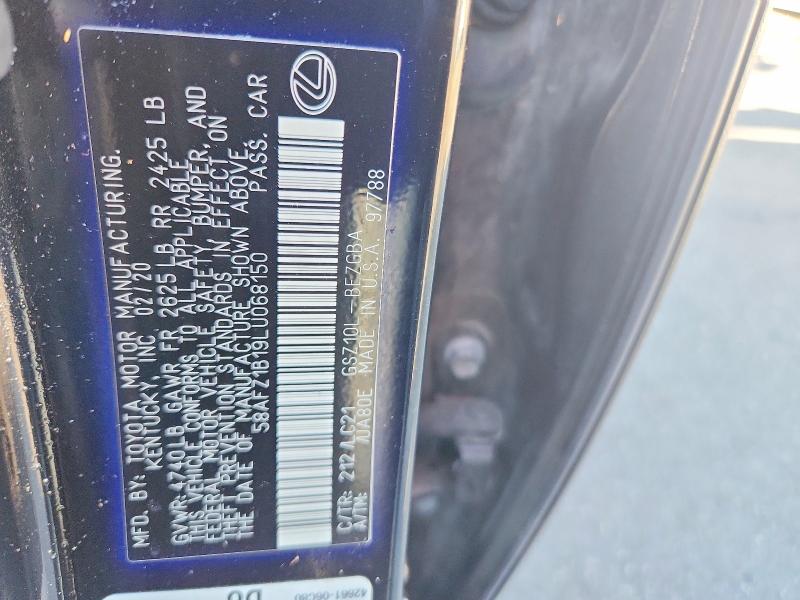 Aukcja sprzedaży 2020 Lexus Es, vin: 58AFZ1B19LU068150, numer aukcji: 61527456