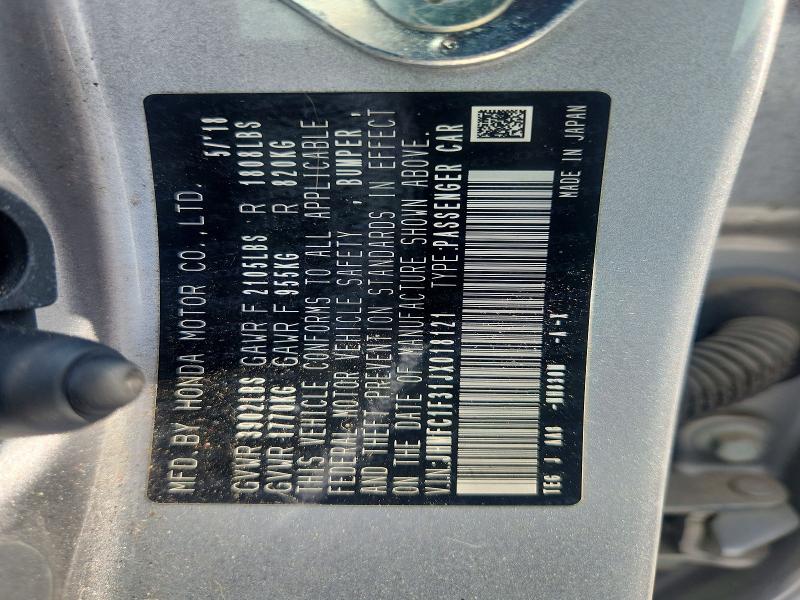 Aukcja sprzedaży 2018 Honda Civic, vin: JHMFC1F31JX018121, numer aukcji: 60003316