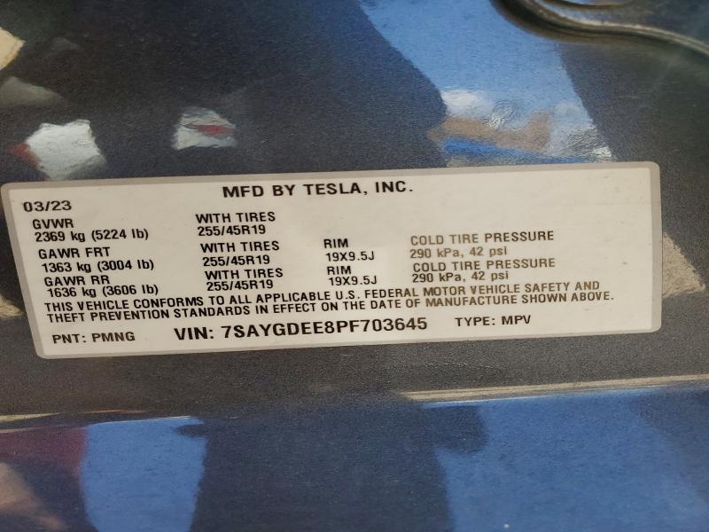 Aukcja sprzedaży 2023 Tesla Model Y, vin: 7SAYGDEE8PF703645, numer aukcji: 61609536