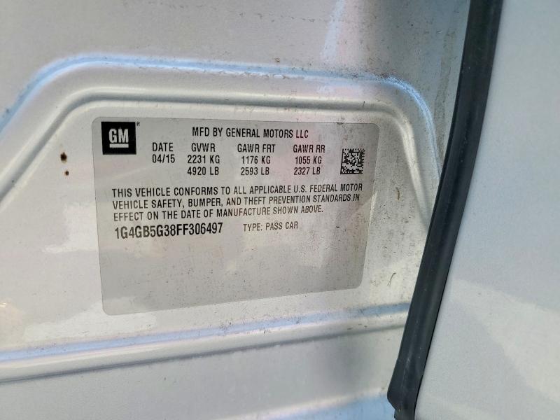 2015 Buick Lacrosse მანქანა იყიდება აუქციონზე, vin: 1G4GB5G38FF306497, აუქციონის ნომერი: 59541526