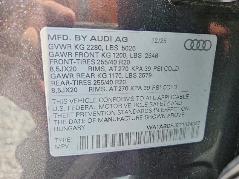 61853526 :رقم المزاد ، WA1ABCFJ8T1024037 vin ، 2026 Audi Q3 مزاد بيع